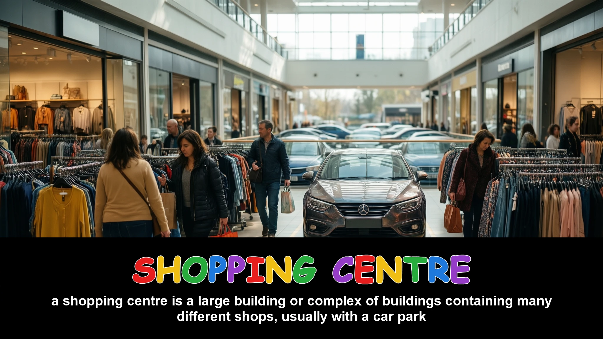 English Illustration for shopping centre
